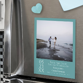 Moderno y simple Guardar el imán Verde azulado de