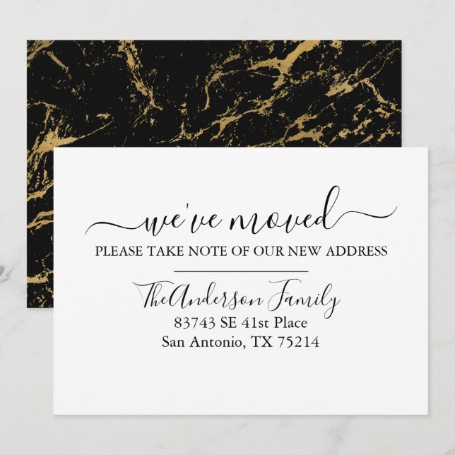 Moderno y simple hemos movido la Invitación (Anverso / Reverso)