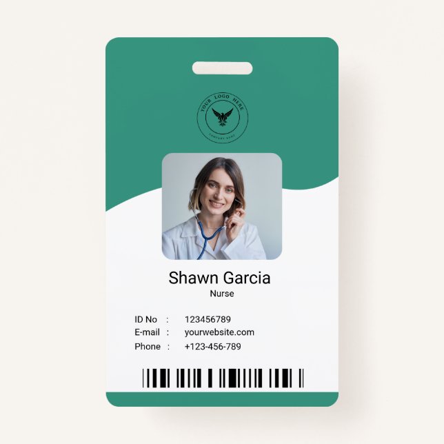 moderno y simple tarjeta de identificación médica (Anverso)