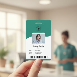 moderno y simple tarjeta de identificación médica