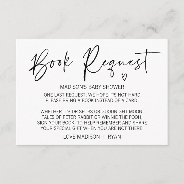 Moderno y simple tarjeta de solicitud de libros de (Anverso)