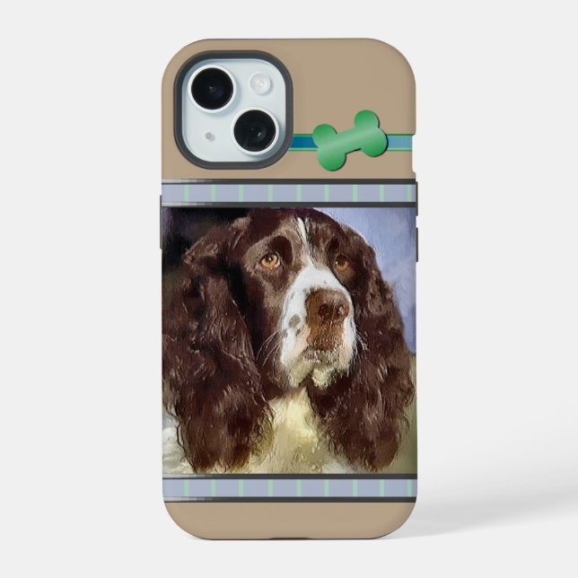 Moderno y sutil inglés Springer Spaniel Dog Art (Reverso )