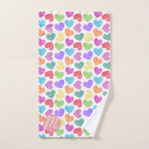 Moderno y vibrante corazón del doodle arcoiris mon