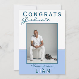 Modernos felicitaciones azules Graduado de Graduac