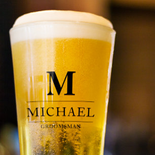 Modernos Groomsmen Regalos Monograma Mejor Cerveza