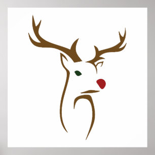 Modernos Navidades de arte de la línea de ciervos 