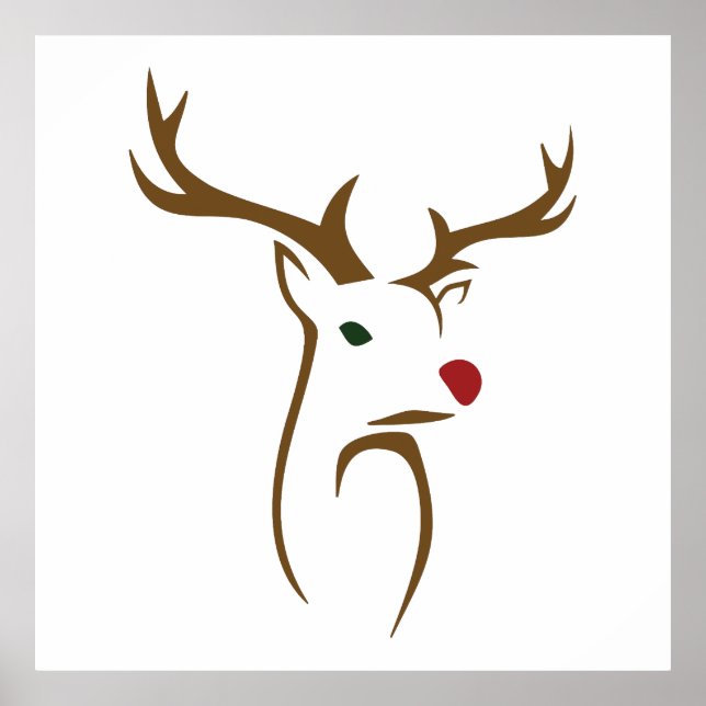 Modernos Navidades de arte de la línea de ciervos  (Frente)