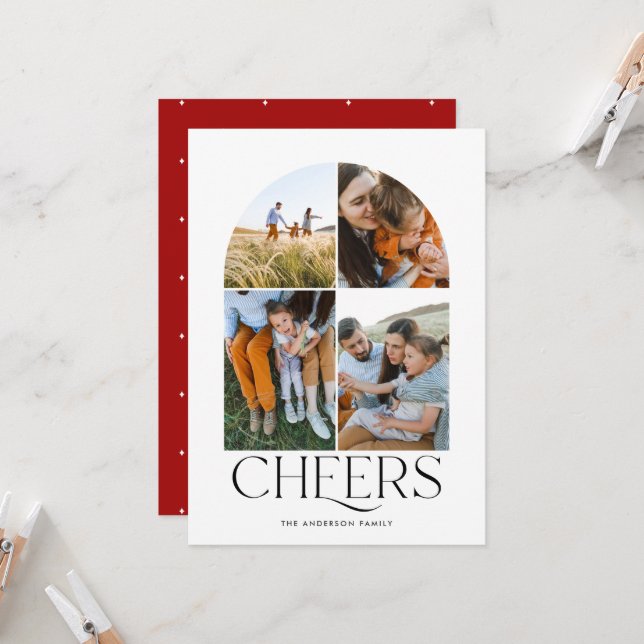 Modernos navidades rojos multifoto 4 foto (Anverso/Reverso In Situ)