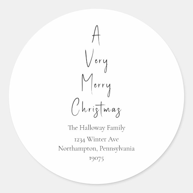 Modernos Sellos para sobres de Árboles de Navidad  (Anverso)