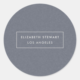 Modernos Sellos para sobres de marfil de lino azul