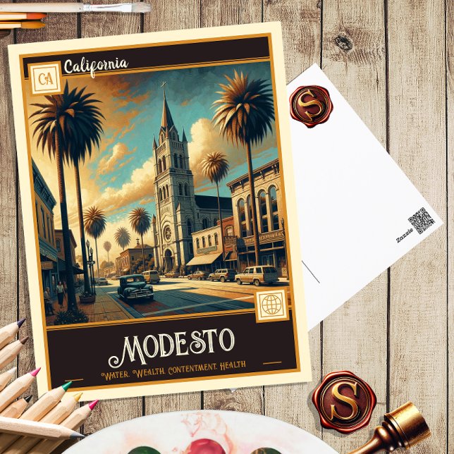 Modesto, California | Postal de época (Subido por el creador)