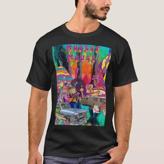 Modesto diseño psicodélico del ratón camiseta clás (Anverso)