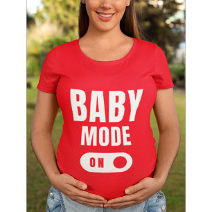 Modo Bebé - Anuncio de Embarazo - Camiseta Roja