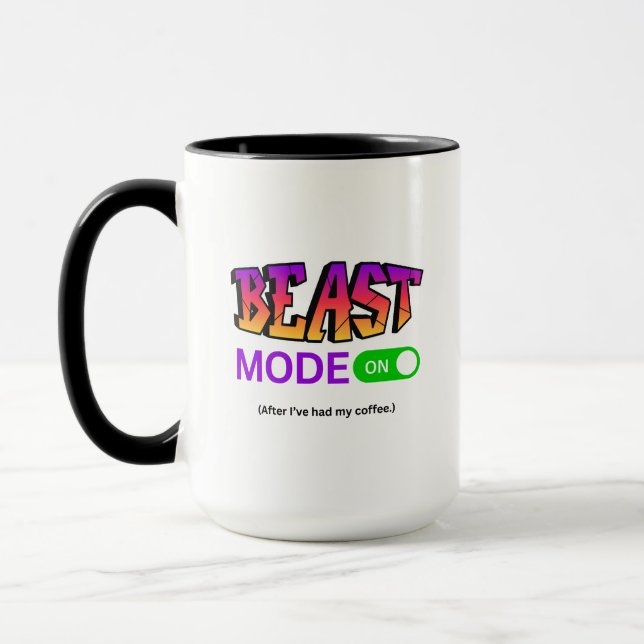 Modo Bestia Activado – Taza de Café Divertida para (Izquierda)