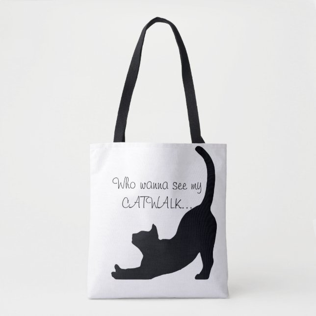 "Modo CATWALK activado" Bolsa Tote | Funny Purr-fe (Anverso)