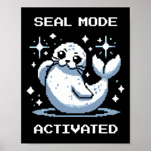 Modo de Foca Activado Arte de Píxel Foca Estilo de