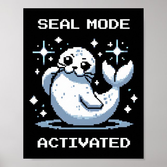 Modo de Foca Activado Arte de Píxel Foca Estilo de (Frente)