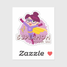 Modo de supermamá: activado | Hero Mom Pegatina