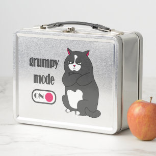Modo gruñón en gato gordo gracioso