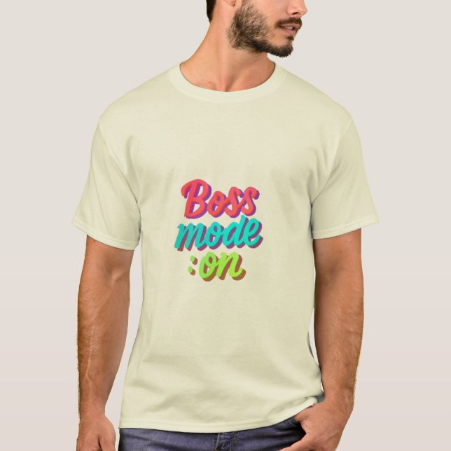 Modo Jefe en camiseta masculina - Poder motivacion (Anverso)