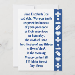 Modo multijugador en invitación de casamiento azul