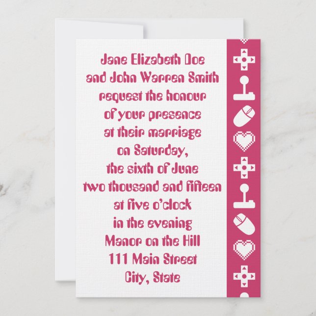 Modo multijugador en la invitación a la boda de fr (Anverso)