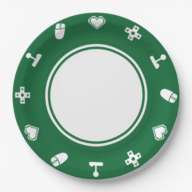 Modo multijugador en plato de papel verde (Anverso)