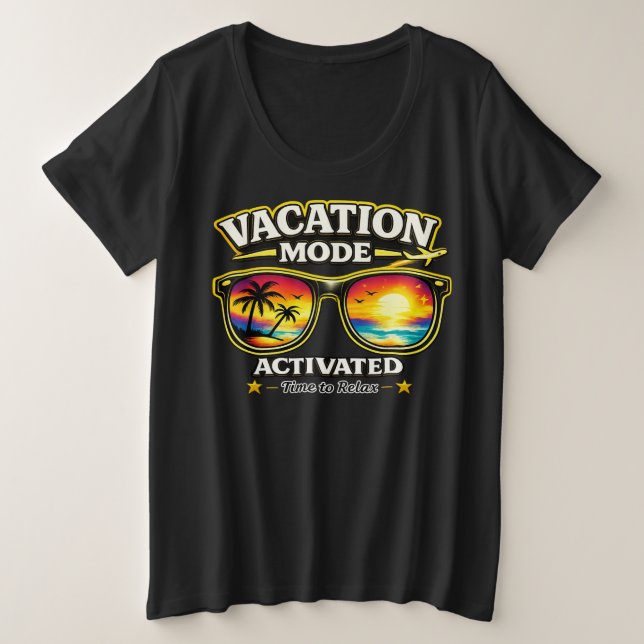 Modo Vacaciones Activado Outfit de Viaje Talla Gra (Anverso del diseño)