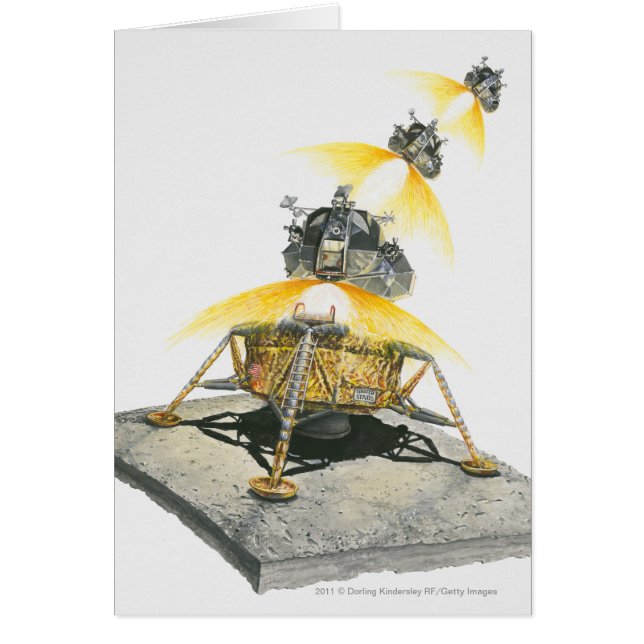 Módulo de Apolo 11 Eagle que saca de la luna (Frente)