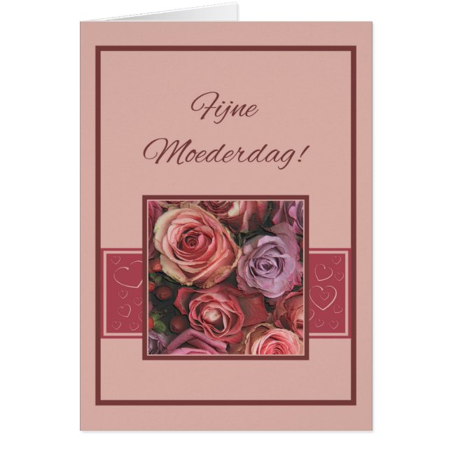 Moederdagkaart Rosas y rayas holandesas Día de la  (Frente)