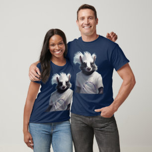 Mofeta antropomórfica caprichosa con camiseta blan