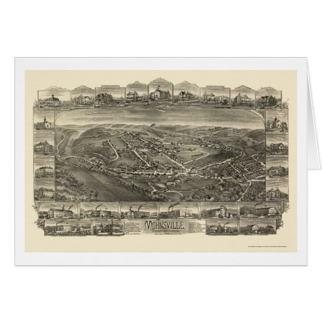 Mohnsville, mapa panorámico del PA - 1898 (Anverso (Horizontal))