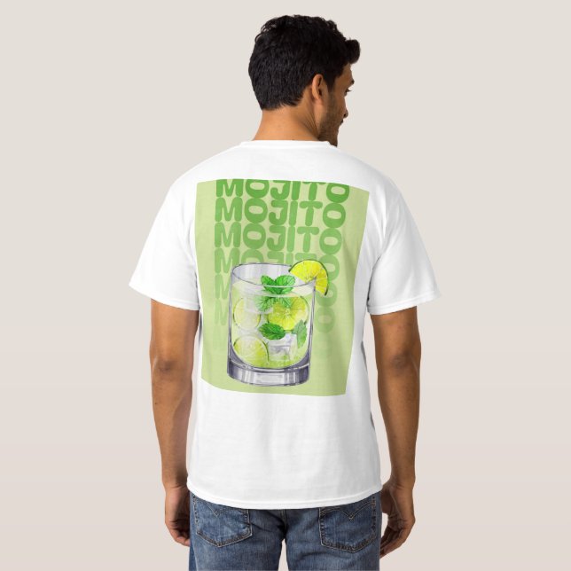 Mojito de camiseta masculina (Reverso completo)
