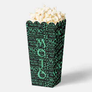 Mojo verde por todas partes sobre cajas de palomit