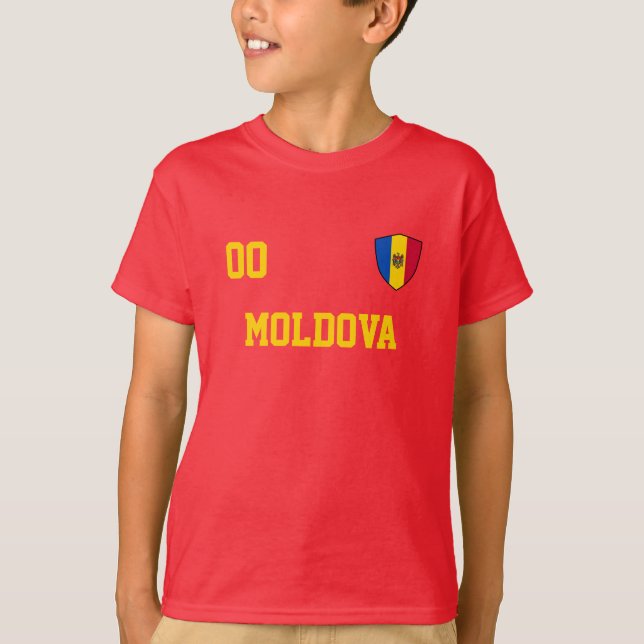 Moldavia Custom Name & Number Football Kids Jersey (Anverso)