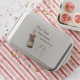 Molde Para Pasteles Dear Santa Champagne Design