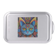 Gato abstracto con ojos amarillos