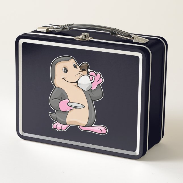 Mole con taza de café y sartén (Anverso)