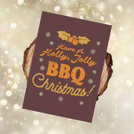 Molesto saludo de Navidad retro BBQ : Maroon