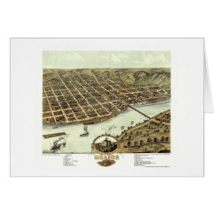 Moline, IL - mapa panorámico - 1869