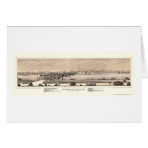 Moline, mapa panorámico de IL - 1873