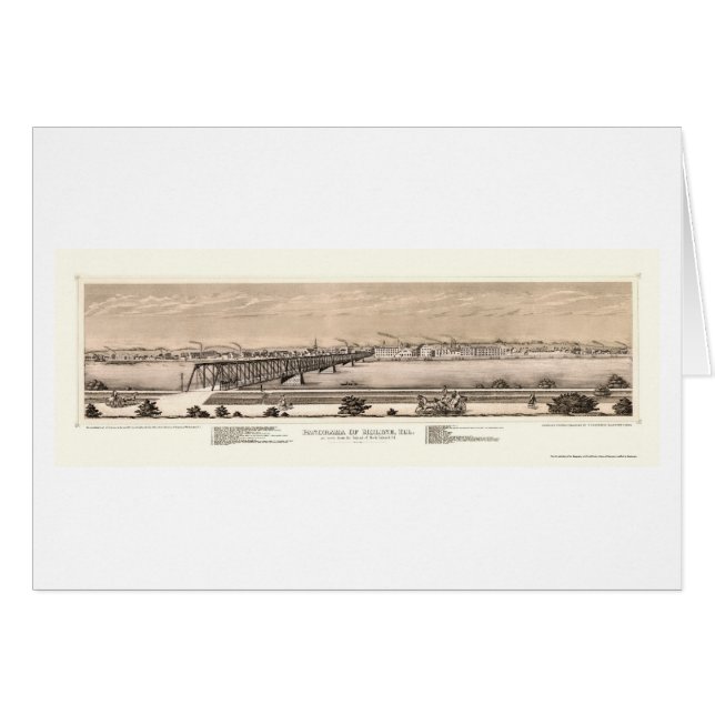 Moline, mapa panorámico de IL - 1873 (Anverso (Horizontal))