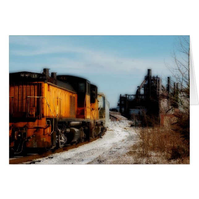 Molino de acero en nieve con tren (Anverso (Horizontal))
