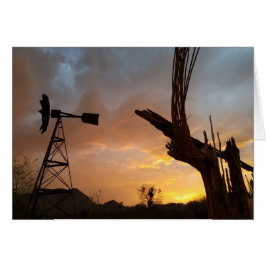 Molino de viento de Arizona Sunset Saguaro Cactus 