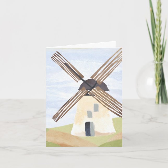 Molino de viento del campo rústico | Tarjeta de ac (Anverso)