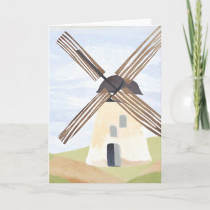 Molino de viento del campo rústico Tarjeta de ac