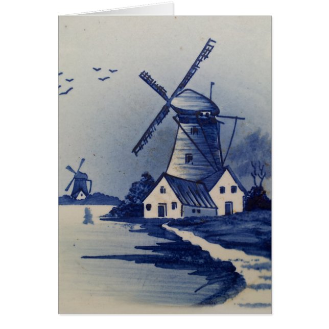 Molino de viento Delft azul vintage (Frente)