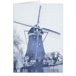 Molino de viento holandés Blue Delft