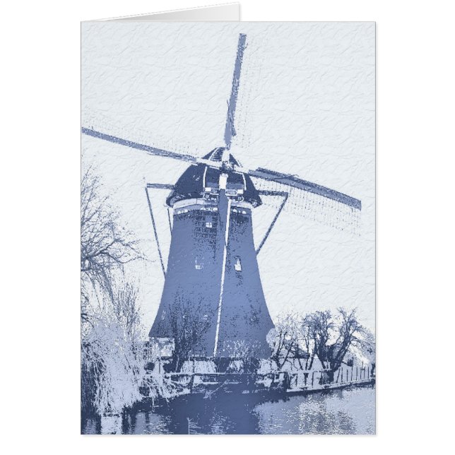 Molino de viento holandés Blue Delft (Frente)