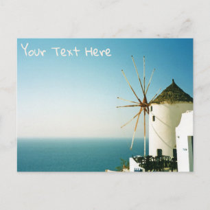 Molino de viento Santorini, postal adaptable a Gre
